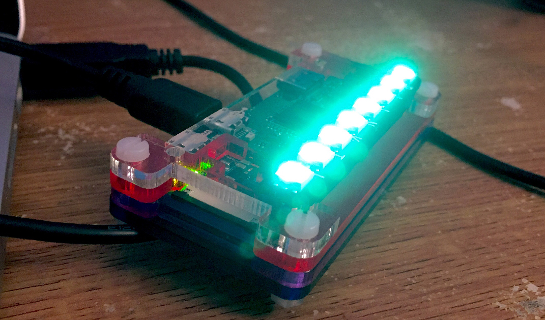 RPi0w with lights on